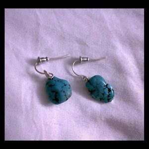 Turquoise rock earrings